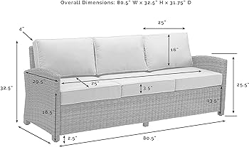 Amazon.com: Crosley Furniture Bradenton Outdoor Wicker Patio Sofa .