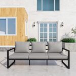 Metal Outdoor Couch Patio Furniture 3-Seat All-Weather Outdoor .