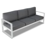 Baltic 1pc Metal Patio Sofa - White - Real Flame : Targ