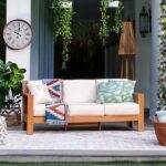 Cambridge Casual Logan Teak Wood Outdoor Sofa Day Bed with .