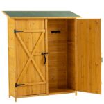 55.10 in. W x 20 in. D x 63.80 in. H Natural Wood Outdoor Storage .