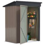 Tozey 3 ft. W x 5 ft. D Outdoor Storage Metal Shed Lockable Metal .