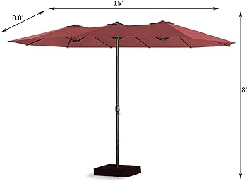Amazon.com: PATIO TREE 15 Ft Double-Sided Outdoor Market Umbrella .