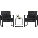 Amazon.com: Flamaker 3 Pieces Patio Set Outdoor Wicker Furniture .
