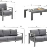 Amazon.com: Solaste Aluminum Patio Furniture Set,5 Pieces Modern .