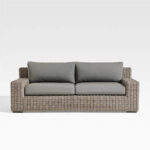Abaco All-Weather Resin Wicker Outdoor Patio Sofa with Graphite .