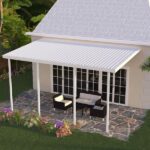 Integra 20 ft. x 8 ft. White Aluminum Attached Solid Patio Cover .