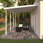 Integra 10 ft. x 16 ft. White Aluminum Attached Solid Patio Cover .