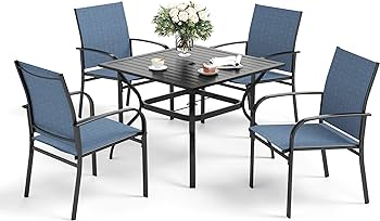 Amazon.com: SUNSHINE VALLEY Outdoor Dining Sets for 5 Pcs,Patio .