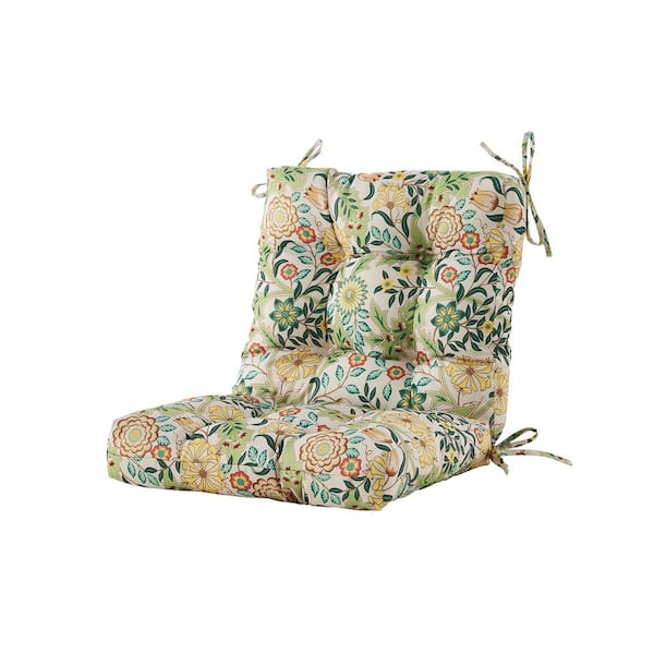 BLISSWALK Outdoor Chair Cushion Tufted/Seat and Back Floral Patio .