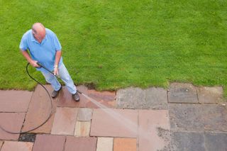 How to clean patio slabs with and without a pressure washer .