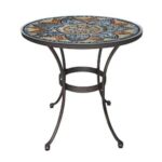 StyleWell Mix and Match 28 in. Metal and Glass Mosaic Patio Bistro .