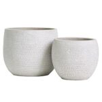 Amazon.com : Olly & Rose Barcelona Ceramic Plant Pot Set 2 - White .