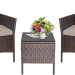 Amazon.com: Devoko Patio Porch Furniture Sets 3 Pieces PE Rattan .