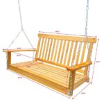 2-Person Wood Porch Swing in Teak with Hanging Chains ST726B-266 .