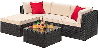Amazon.com: U-MAX 7 Piece Outdoor Patio Furniture Set, PE Rattan .