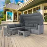 Afoxsos 7-Piece Wicker Rattan Outdoor Sectional Patio Furniture .