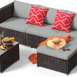 Amazon.com: Qsun Outdoor Patio Sofa Set PE Wicker Rattan Sectional .