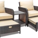 Amazon.com: LEVELEVE Balcony Furniture 5 Piece Patio Conversation .