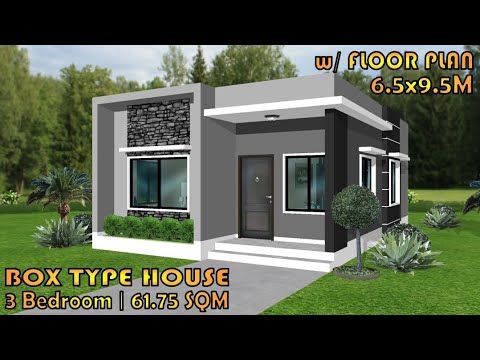 3 BEDROOM | BOX TYPE HOUSE DESIGN IDEA | 6.5X9.5 M | SIMPLE HOUSE .