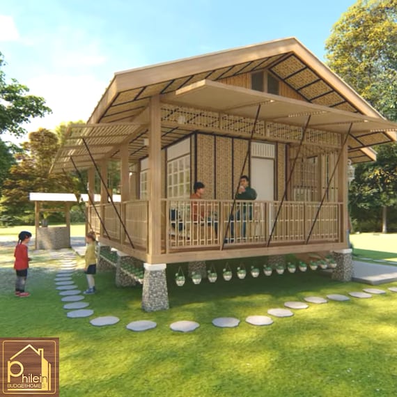 Farm House Design with 2 Bedrooms & Veranda Basic Floor Plan .