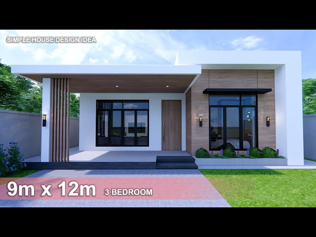Simple House | House design idea | 9m x 12m (108sqm) | 3Bedroom .