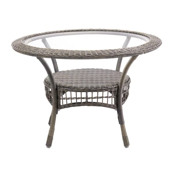 Alaterre Furniture Carolina 42 in. Dia Round All-Weather Wicker .