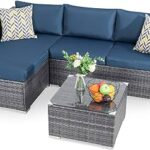 Amazon.com : Walsunny Outdoor Furniture Patio Sets, PE Silver Gray .
