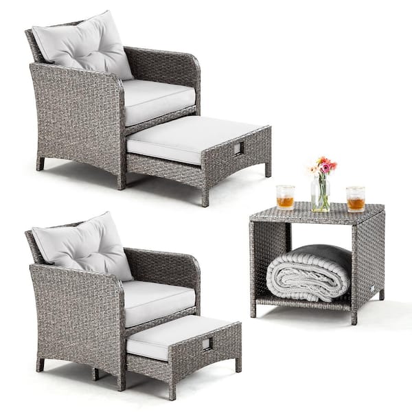 PamaPic 5-Pieces Wicker Patio Furniture Set Outdoor Patio Chairs .