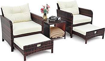 Amazon.com: Pamapic 5 Pieces Wicker Patio Furniture Set Outdoor .