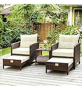 Amazon.com: Pamapic 5 Pieces Wicker Patio Furniture Set Outdoor .