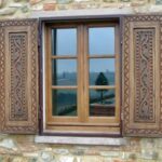 Hand-carved Rustic Wood Shutters Indoor or Outdoor Exterior .