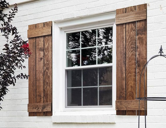 Customizable Wood Shutters for Farmhouse Decor Board and Batten .