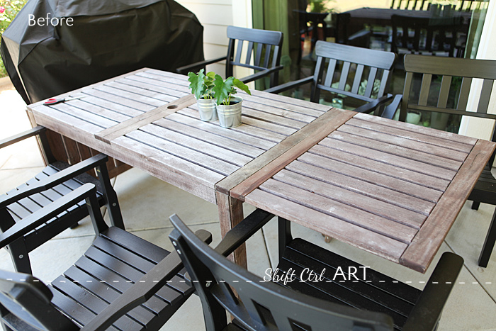 Painting the outdoor furniture - how I got that barnwood col