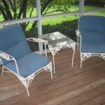 Vintage White Wrought Iron Patio Furniture Set | Iron patio .