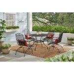 Hampton Bay 42 in. Round Wrought Iron Outdoor Dining Table LG3860 .