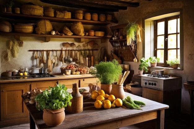 Simple potted plants enhance freshness in your farmhouse kitchen ambiance