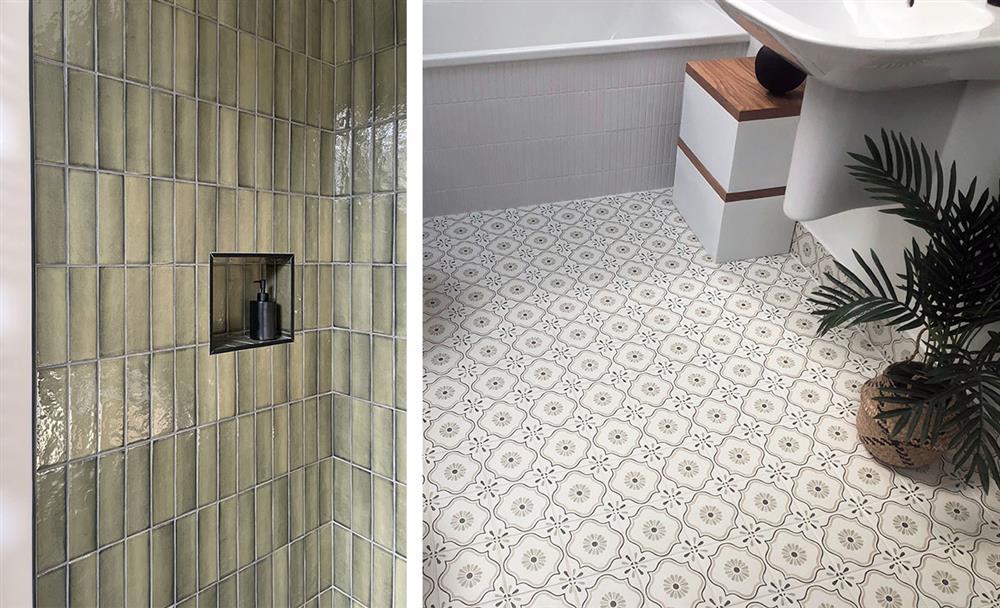 Use ⁢patterned tiles to draw the eye in narrow bathrooms ​creatively