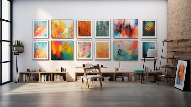 Add a⁤ gallery wall with⁢ diverse art pieces​ reflecting your personality