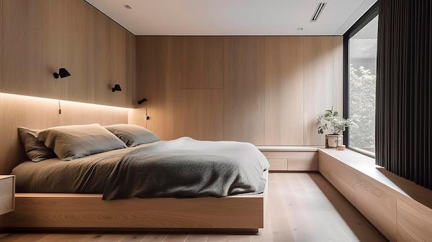 Use hidden storage solutions to declutter your ​minimalist bedroom