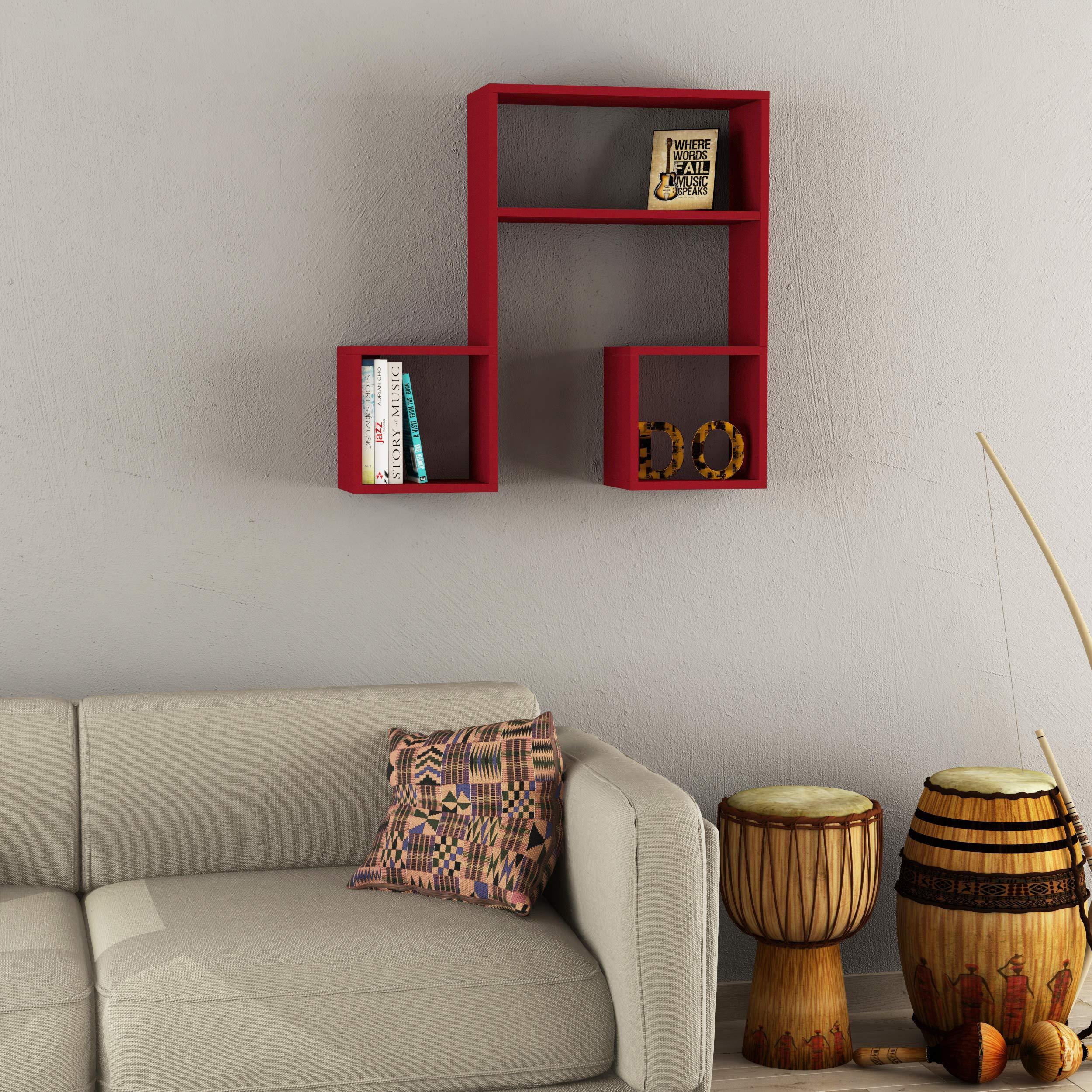 Utilize open shelving for display and storage in your Burgundy Bedroom