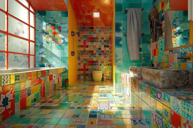 Opt for colorful mosaic tiles to⁢ enhance your eclectic bathroom floor