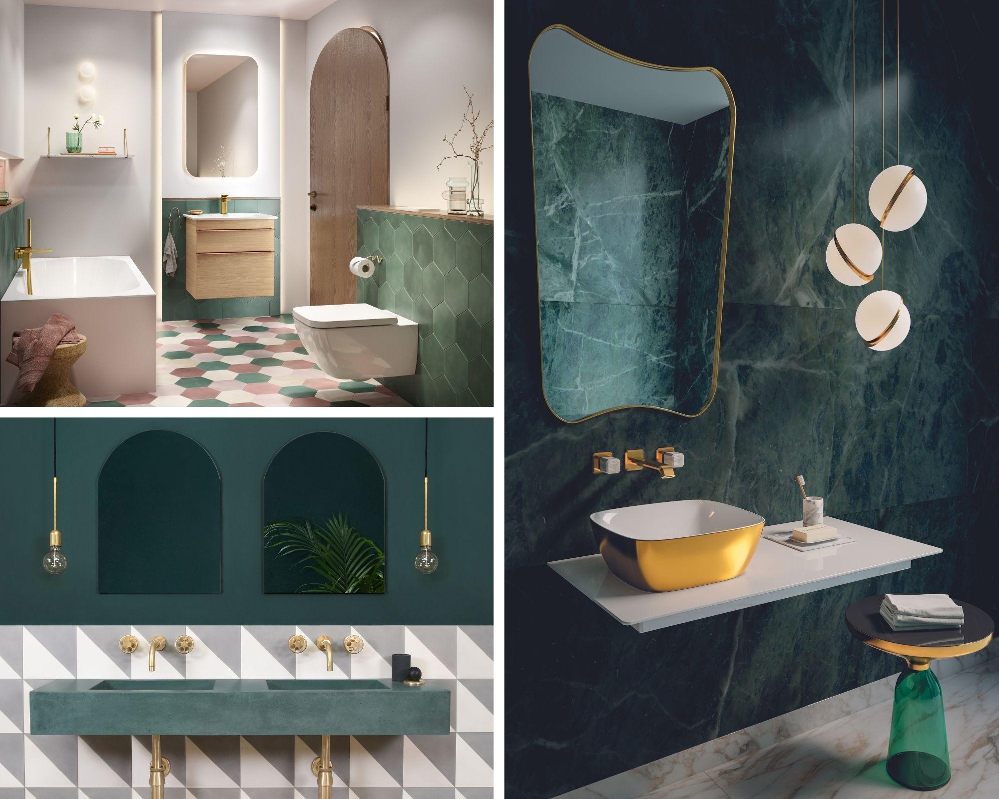 Choose an unusual color palette to energize your eclectic bathroom