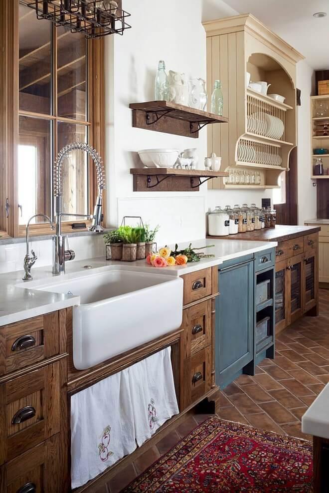 Vintage-inspired cabinetry brings a timeless charm to your farmhouse kitchen