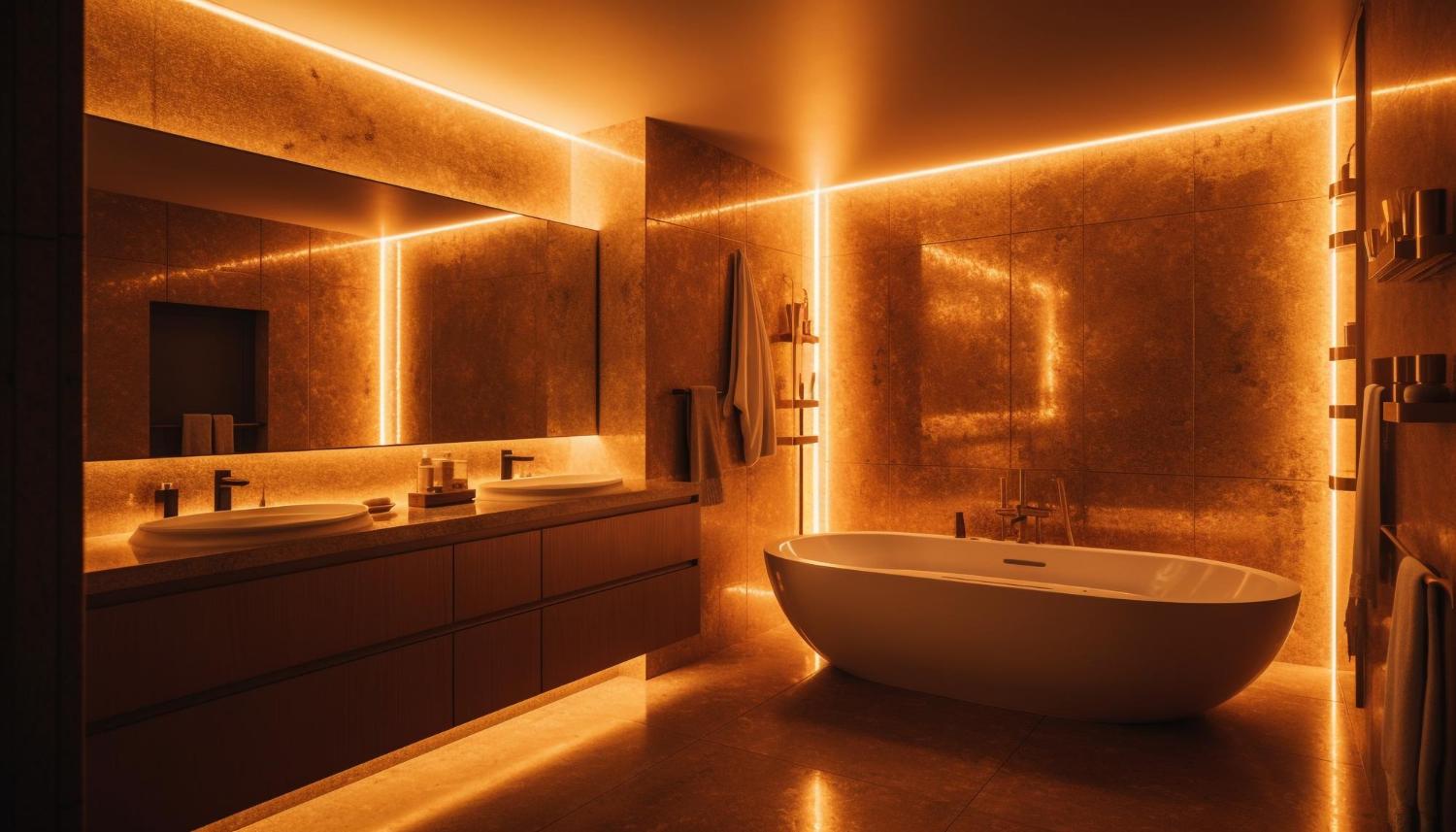 Layered lighting creates a warm and inviting bathroom ‌atmosphere