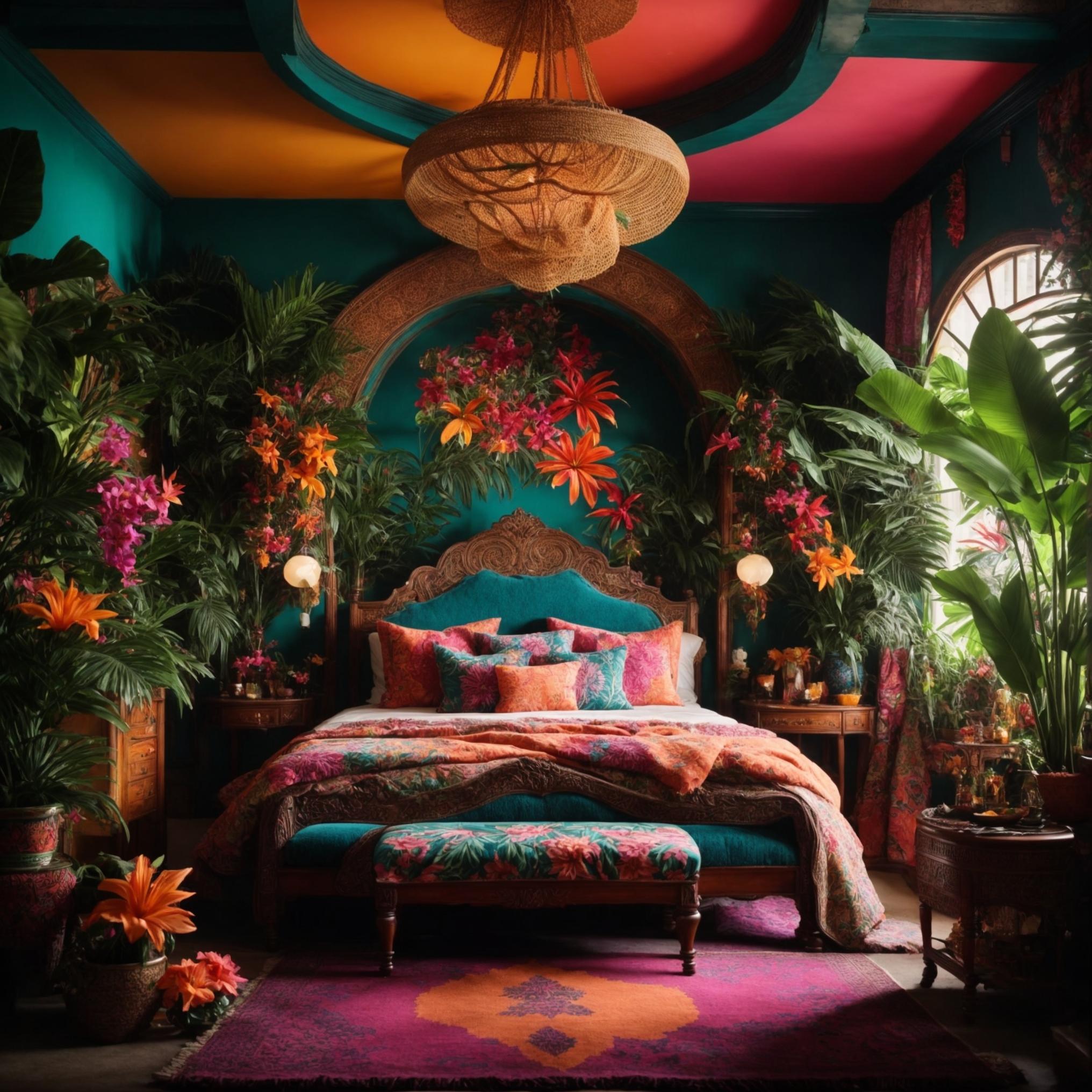 Tropical Bedroom: ‍Incorporate lush plants and bright colors for an island ⁤retreat