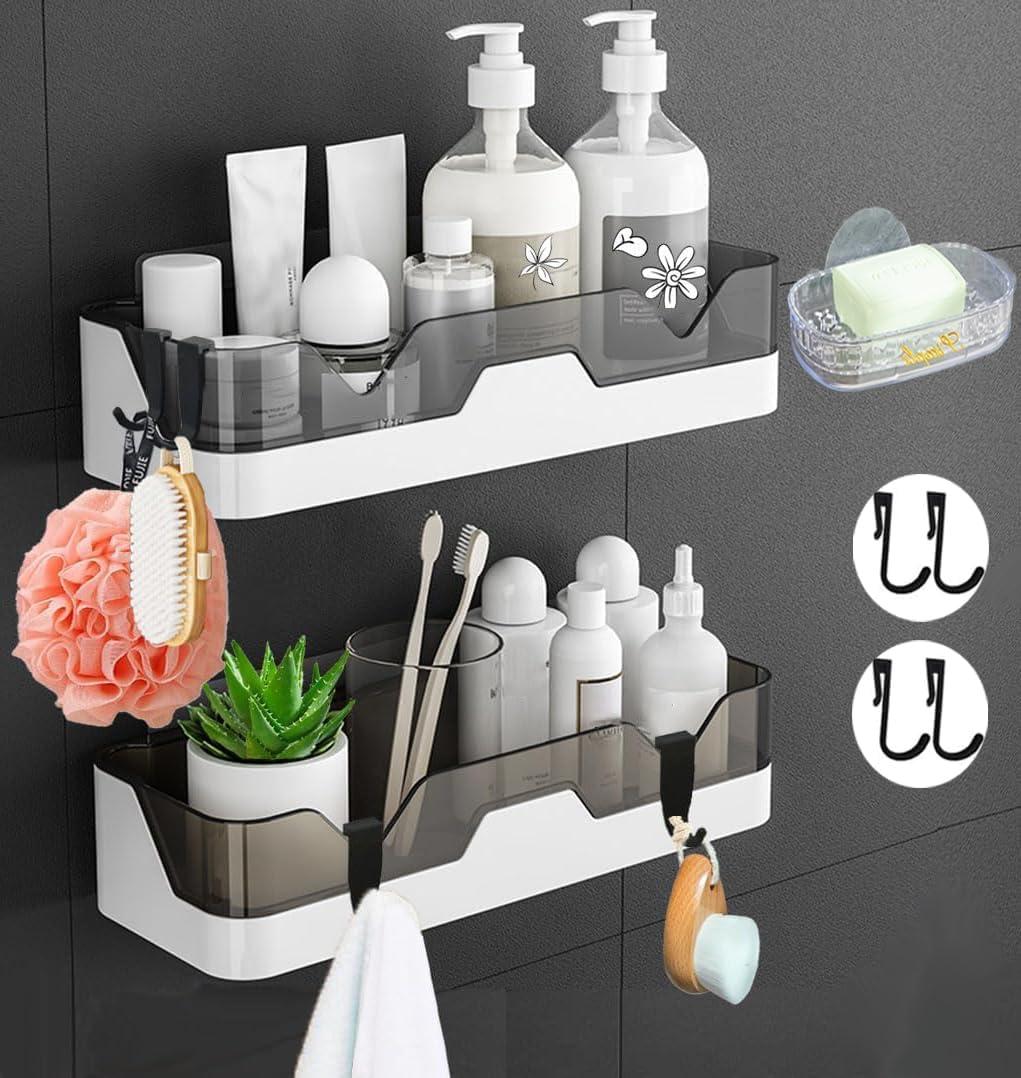 Opt for wall-mounted shelves to keep your narrow‌ bathroom organized