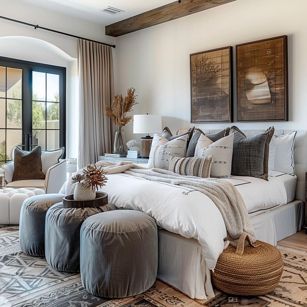 Farmhouse bedroom: Blend comfort and style ⁤with rustic decor and textiles