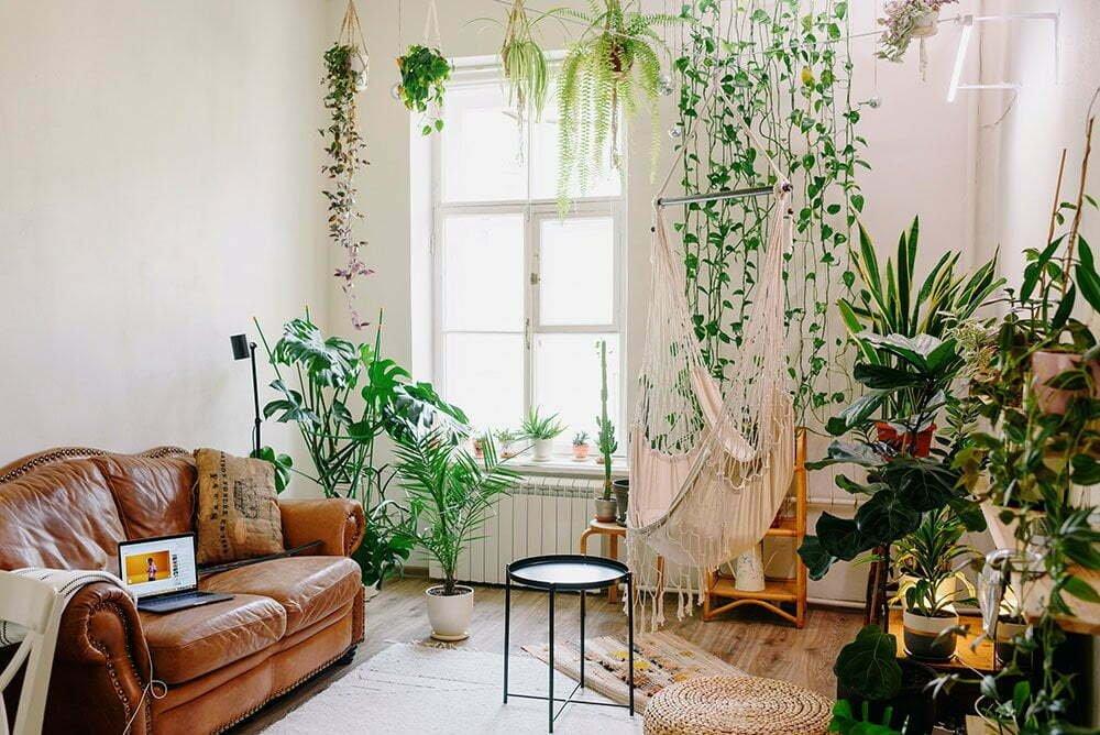 Incorporate houseplants to breathe life into ‍your⁢ earthy living room