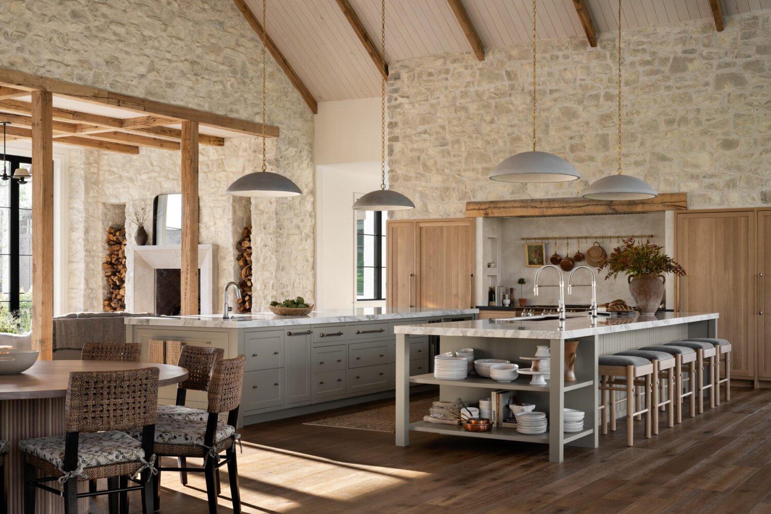 Incorporate natural materials like wood and stone for a rustic Eat-In Kitchen